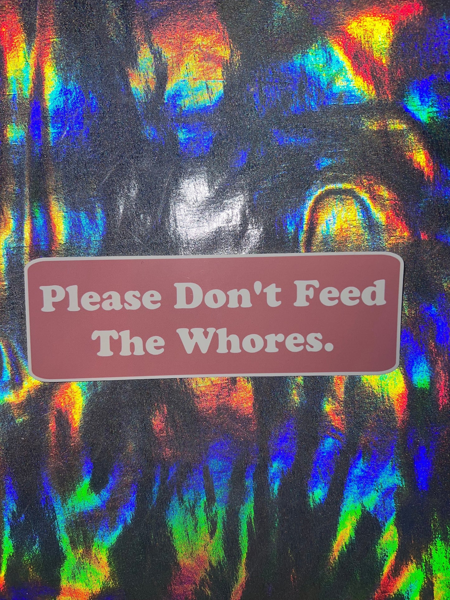 Please Don't Feed the Whore Funny Small Sticker
