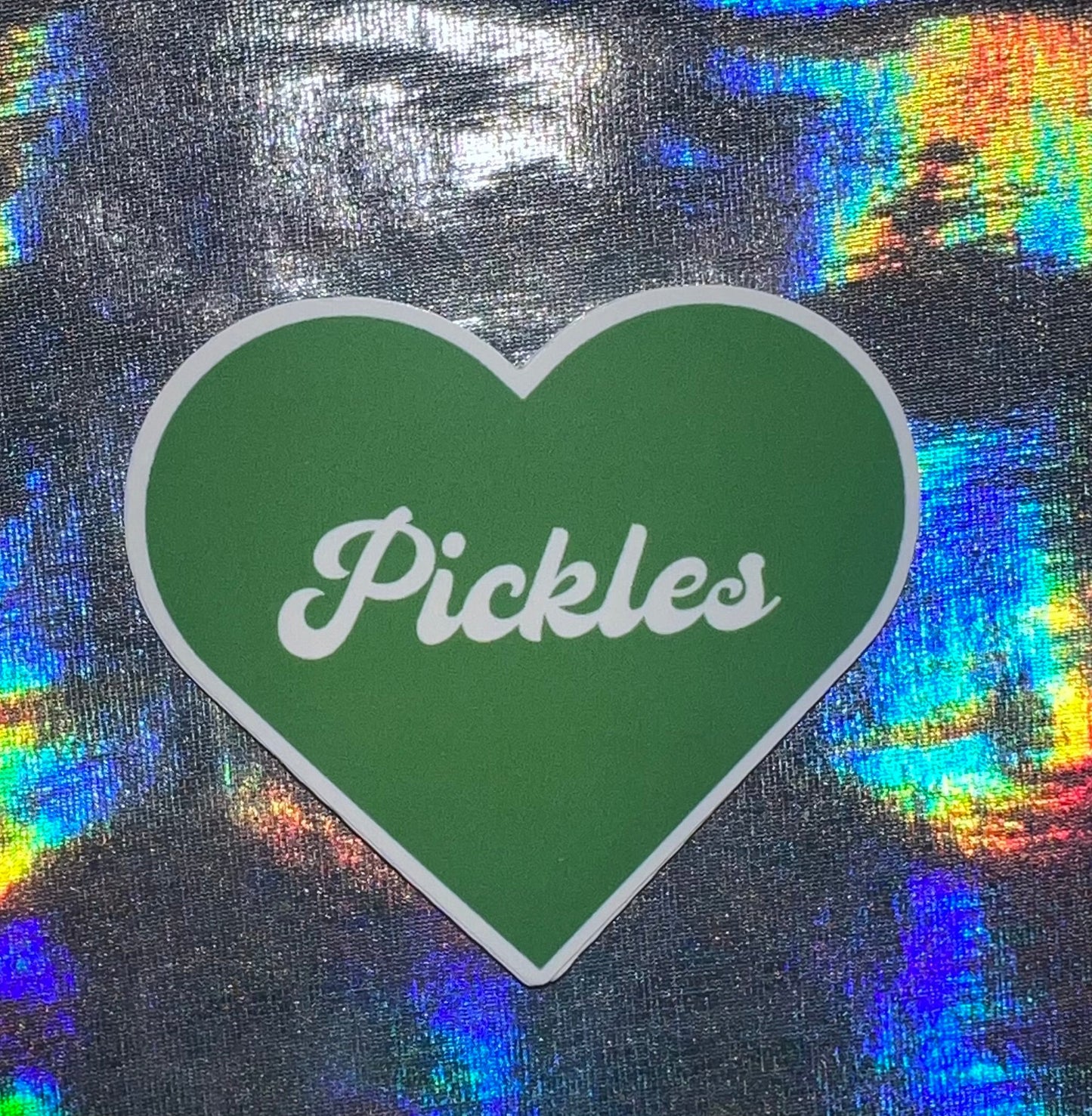 I Love Pickles Funny Small Heart Sticker