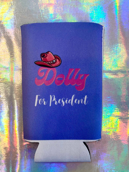 Dolly for President Funny Skinny Can Cooler